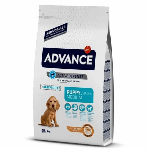Advance Puppy Tavuklu ve Pirinçli Orta Irk Yavru Köpek Maması 3 KG ürün görseli 1
