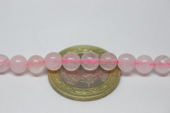 Pembe Kuvars Taşı 6mm/adet - Resim 2