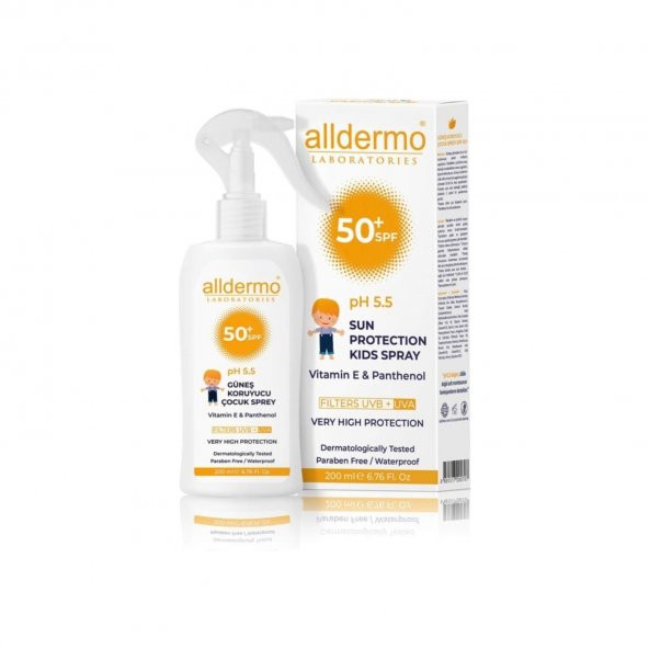 ALLDERMO ÇOCU VE HASSAS CİLT SPF 50 + GÜNEŞ KORUYUCU SPREY 200 ML ürün görseli 1