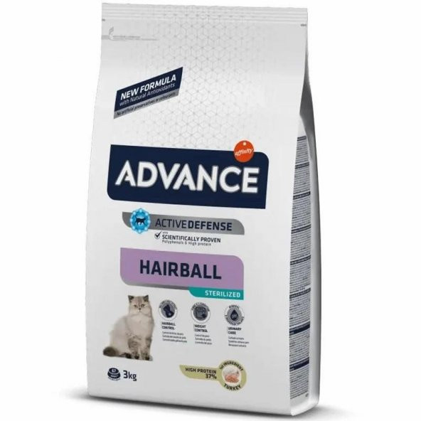 Advance Hairball Sterilised Hindi Etli Kısırlaştırılmış Yetişkin Kedi Maması 3 KG ürün görseli 1