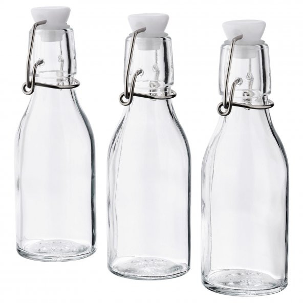 3 Adet Cam-Vakumlu Su Şişesi MeridyenDukkan 15 cl Sos-Yağ Şişesi ürün görseli 1