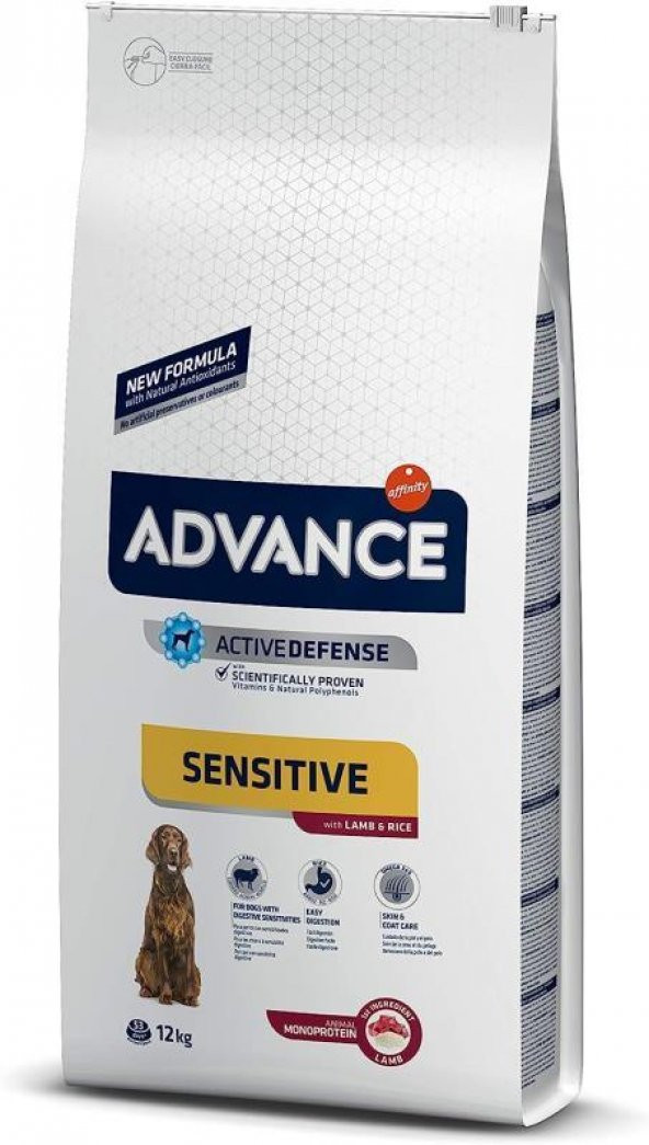Advance Sensitive Kuzu Etli Pirinçli Yetişkin Köpek Maması 12 KG ürün görseli 1