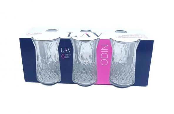 Lav Odin Çay Çay Bardak - 6 Lı Çay Bardağı Kesme Kristal Görünümlü ürün görseli 1