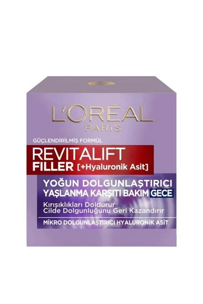 L'Oreal Paris Revitalift Filler Yoğun Dolgunlaştırıcı Yaşlanma Karşıtı Gece Kremi 50ml - Hyaluronik ürün görseli 1