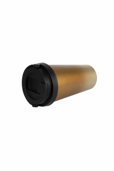 Kaliteli Çift Katman Paslanmaz Çelik 500 ml Termos Bardak Gold - Resim 3