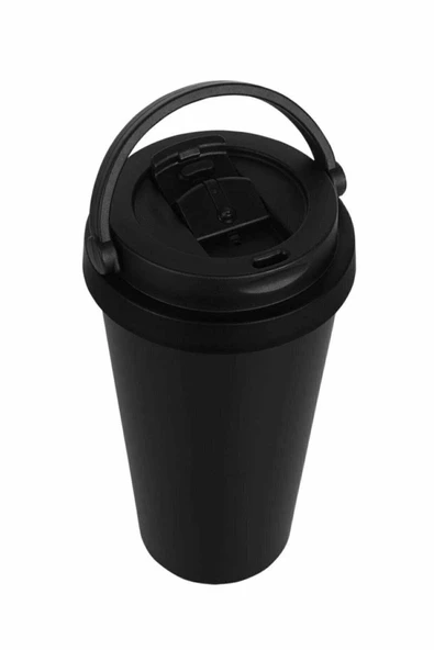 Kaliteli Çift Katman Paslanmaz Çelik 500 Ml Termos Bardak  Siyah - Resim 2