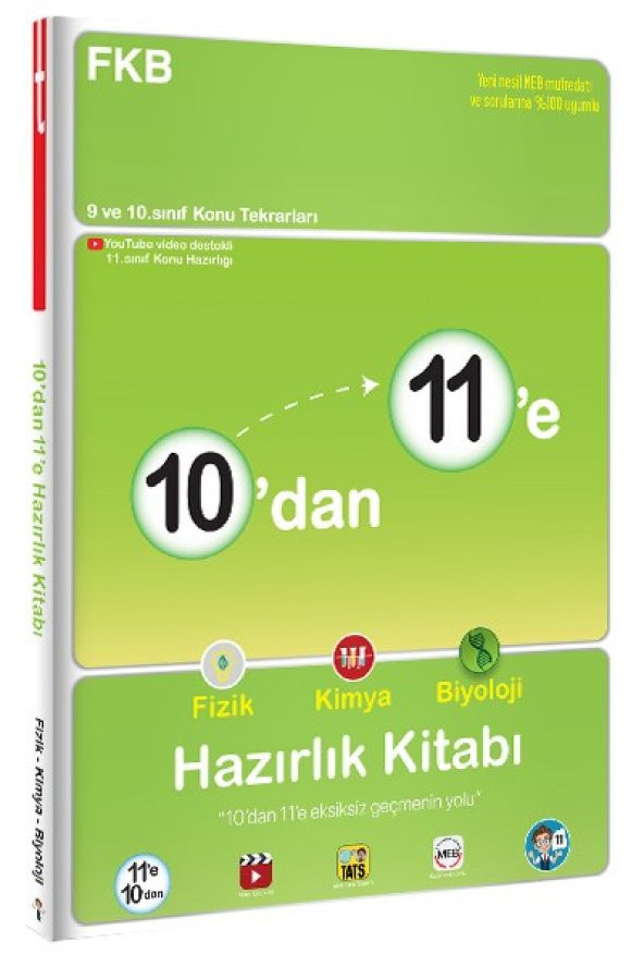 10dan 11e Fizik Kimya Biyoloji Hazırlık Kitabı - Tonguç Yayınları ürün görseli 1