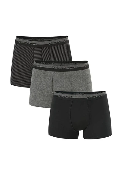 Pierre Cardin Erkek 3'lü Boxer Çizgili/Düz ürün görseli 1