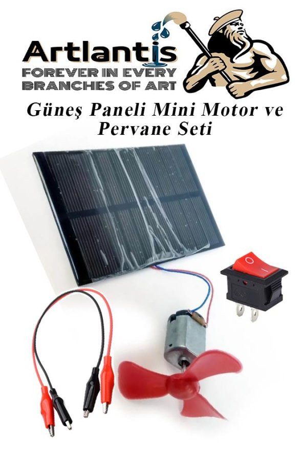 Güneş Paneli Mini Motor ve Pervane Seti 1 Paket Güneş Paneli Solar Panel Deney Seti Anahtar Krokodil Kablo ürün görseli 1