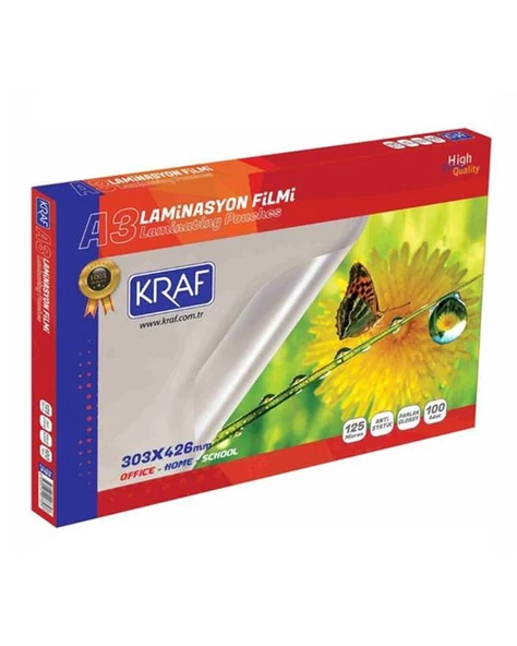 Kraf A3 125 Mic Laminasyon Filmi 100’lü 2123 ürün görseli 1