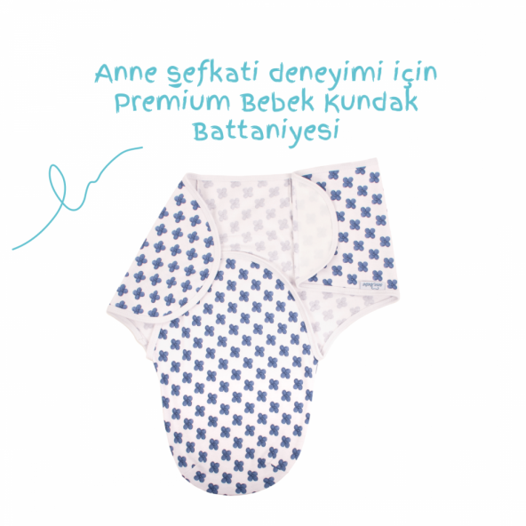 Sevi Bebe İnterlok Bebe Kundak Mavi Çiçek ürün görseli 1