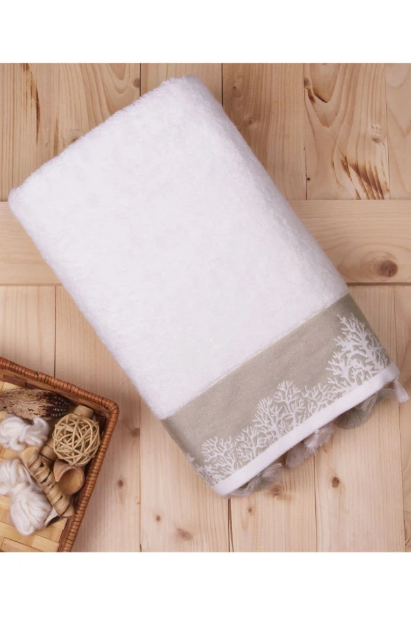 %100 Pamuk Püsküllü 100X150 Banyo Havlusu ürün görseli 1