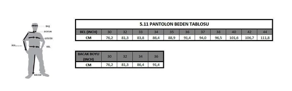5.11 TACTICAL PANTOLON KHAKI - Resim 9