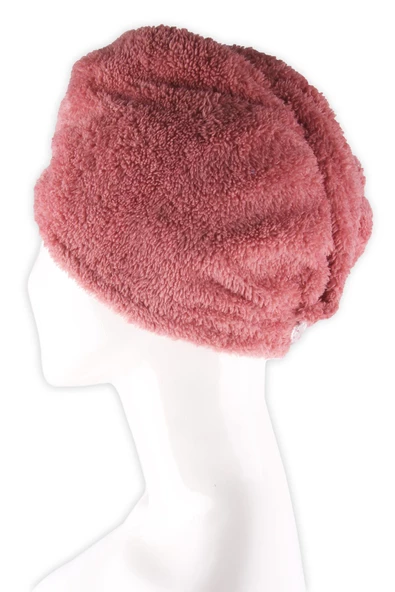 Mikrofiber Düğmeli Saç Kurulama Havlu Bone - Resim 8