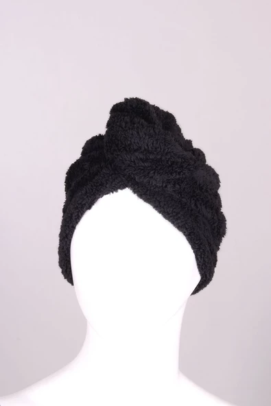 Mikrofiber Düğmeli Saç Kurulama Havlu Bone - Resim 2