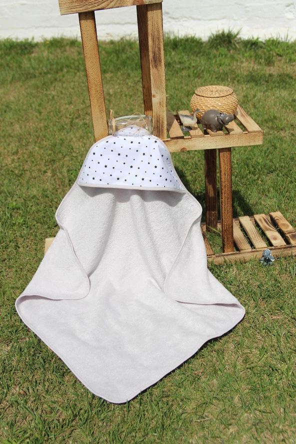 %100 Pamuk Yıldız Desenli 75x75 Bebek Kundak ürün görseli 1