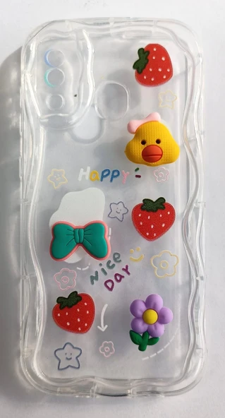 Samsung Galaxy A20/A30 Uyumlu Emojili Kalın Yumuşak Şeffaf Kılıf ürün görseli 1