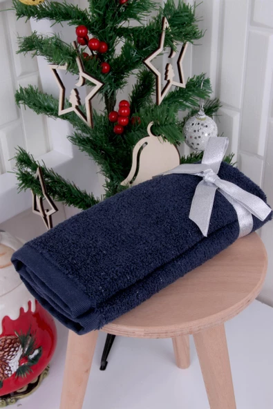 %100 Pamuk 2'li Nakışlı Yılbaşı 30x50 Happy New Year El/Misafir Havlu Seti Yeni yıl ürün görseli 1