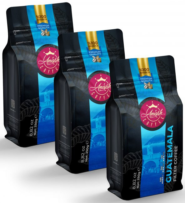 Anisah Coffee Guatemala Öğütülmüş Filtre Kahve 3x250gr ürün görseli 1