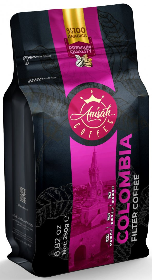 Anisah Coffee Colombia Öğütülmüş Filtre Kahve 250gr ürün görseli 1