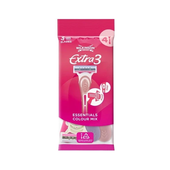 Wilkinson Extra 3 Beauty Kadın Kullan At Tıraş Bıçağı 4 Adet ürün görseli 1