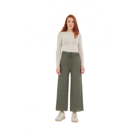 Fresh&Moda Kadın HakiFitilli Kaş Korse Pantolon ürün görseli 1