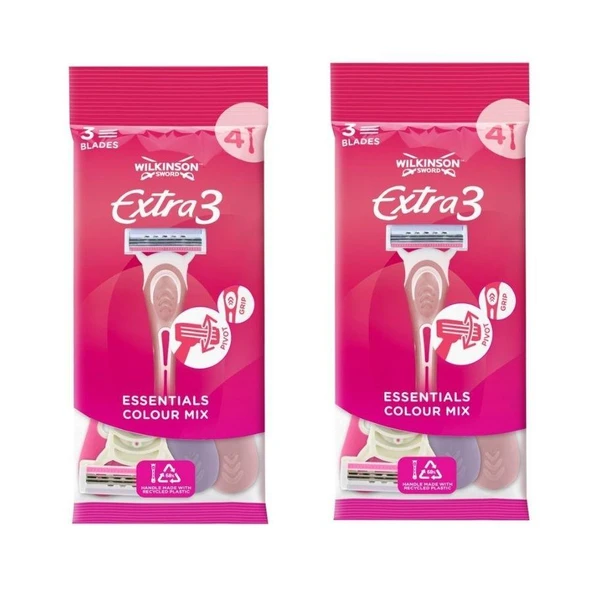Wilkinson Sword Ekstra 3 Beauty  Kadın Kullan At  Tıraş Bıçağı 2 Paket- 6 Adet ürün görseli 1