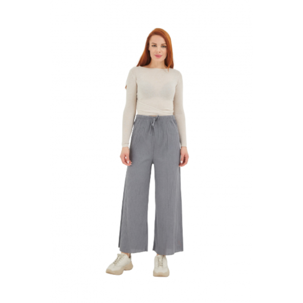 Fresh&Moda Kadın Gri Fitilli Kaş Korse Pantolon ürün görseli 1