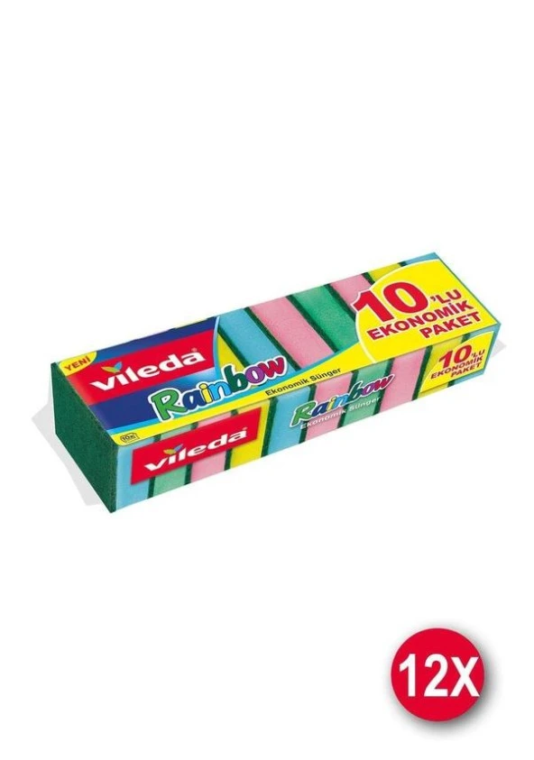 10'lu Rainbow Ekonomik Bulaşık Süngeri 12 Paket (1koli) ürün görseli 1