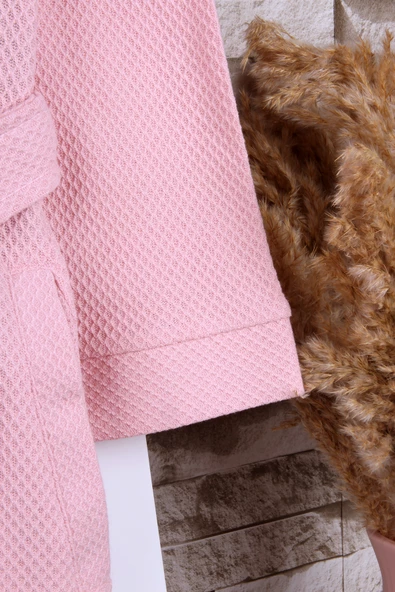 Pembe Kapşonlu Sabahlık - Resim 3