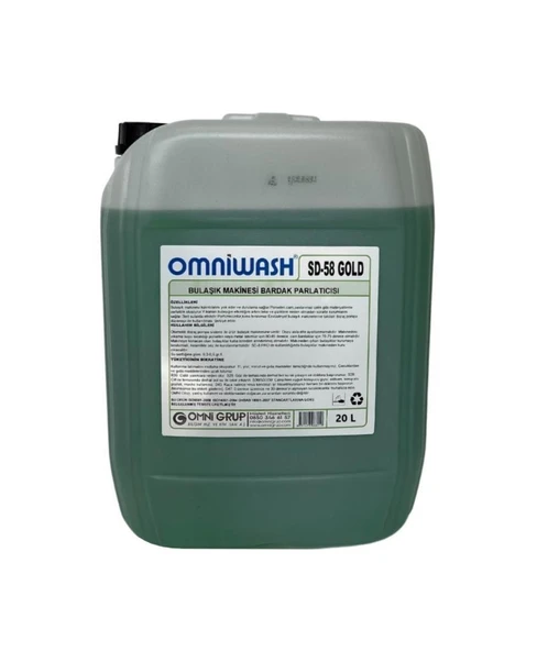 Omniwash SD-58 Gold Endüstriyel Sıvı Bulaşık Makine Parlatıcı 20 lt ürün görseli 1
