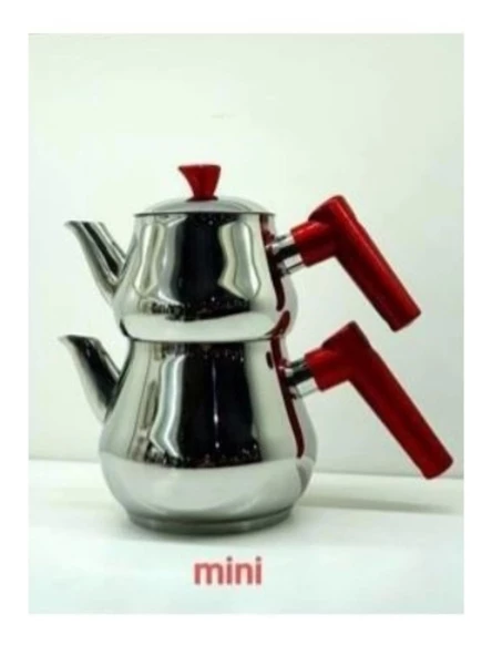 Alara BU01 Burcu Mini Boy Çelik Çaydanlık 0.90+1,25 L ürün görseli 1