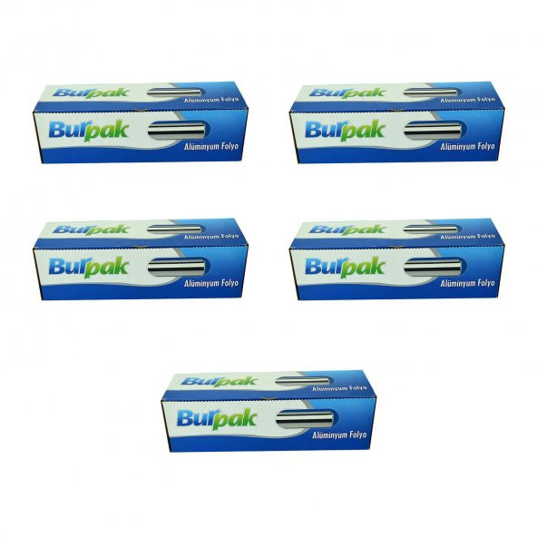 Burpak Alüminyum Folyo - 45 Cm. x 100 Metre - 10 Mikron - 5 Paket ürün görseli 1