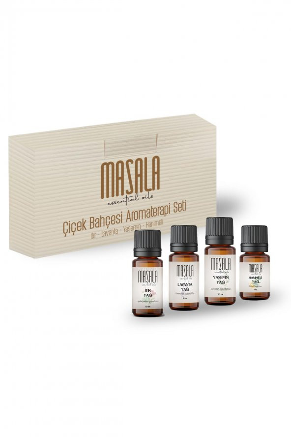 Çiçek Bahçesi Aromaterapi Seti - Flower Garden Aromatherapy Kİt (Yasemin 10 ml -Itır 10 ml - Lavanta 10 ml -Hanımeli Yağı 5 ml) ürün görseli 1