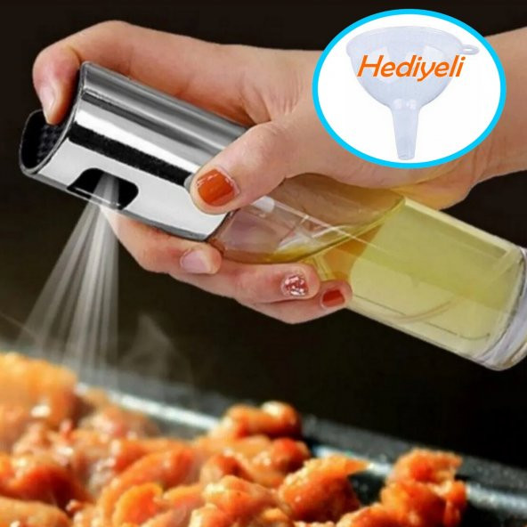 Sprey Yağdanlık HUNİ HEDİYELİ Sprey Cam Şişe Zeytinyağı, Sirke, Yağ Püskürtücü Yağdanlık 100 Ml ürün görseli 1