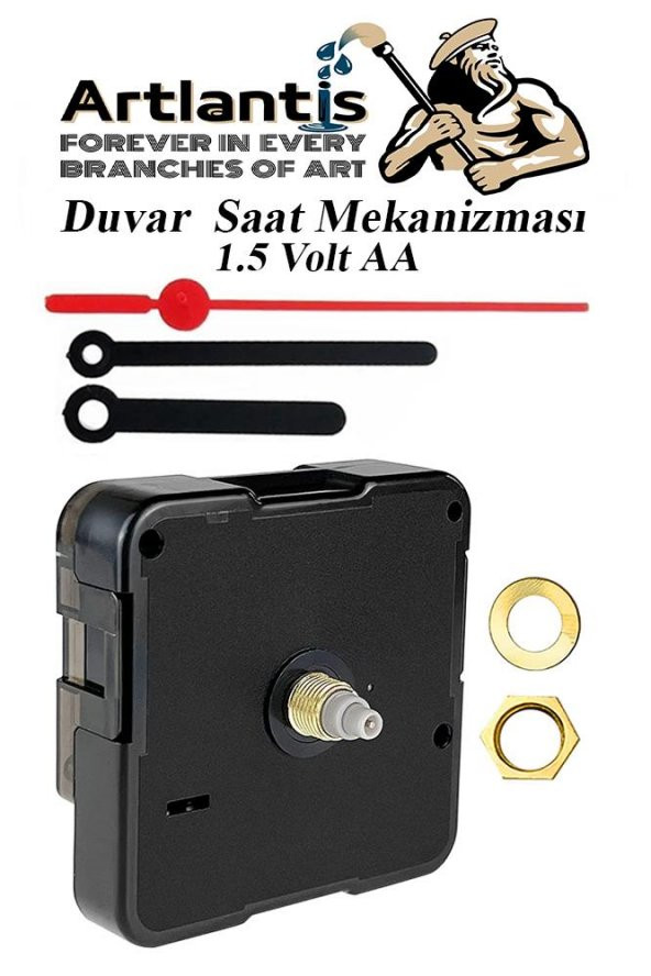 Duvar Saat Mekanizması 1 Adet 10 mm Şaft Sessiz Saat Motoru Akrep Yelkovan Okul Deney Saat Yapım ürün görseli 1