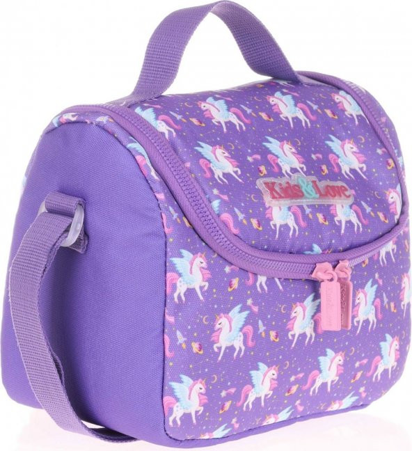 Kaukko Kids&love Kız Çocuk Beslenme Çantası - Mor Unicorn - Thermo Astarlı ürün görseli 1