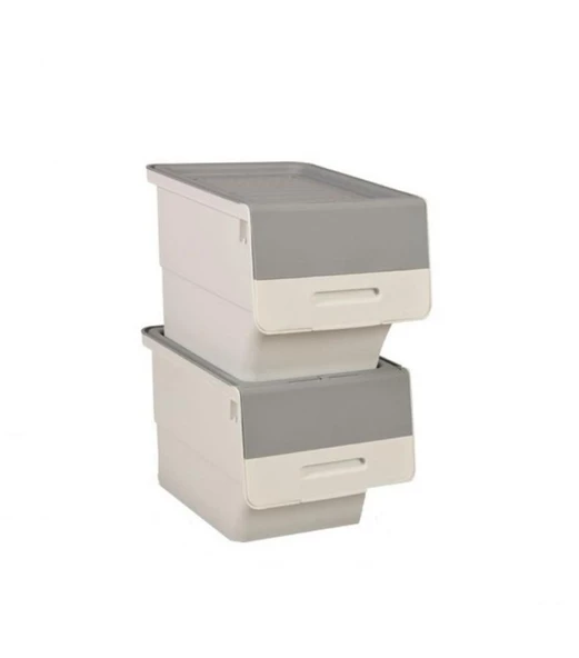 Motek Beyaz Tekerlekli Organizer Çok Amaçlı Saklama Kutusu 2X12 Lt ürün görseli 1