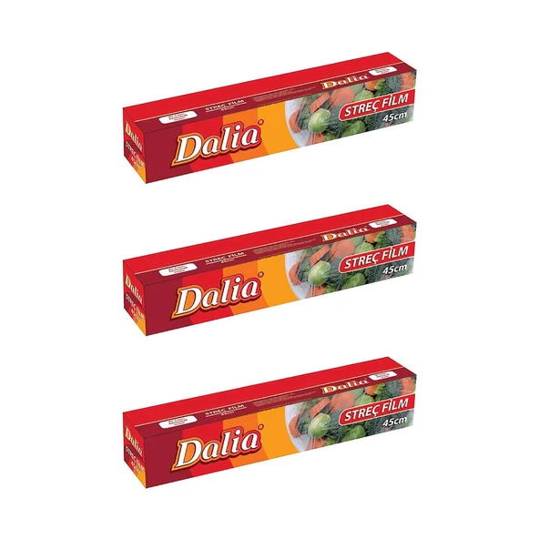 Dalia Şeffaf Mutfak Rulo Streç Film Folyo - 45 Cm. x 100 Metre - 8 Mikron - Gıdaya Uygun - 3 Paket ürün görseli 1