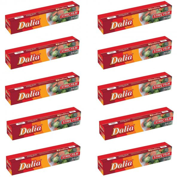 Dalia Şeffaf Mutfak Rulo Streç Film Folyo - 45 Cm. x 100 Metre - 8 Mikron - Gıdaya Uygun - 10 Paket ürün görseli 1