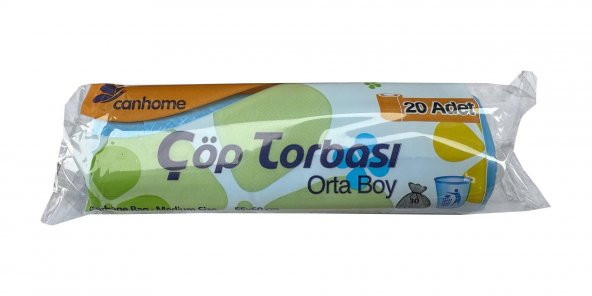 Canhome Mavi Orta Boy 55x60 Cm. 30 Litre Çöp Torbası Poşeti - 20 Adetlik Rulo ürün görseli 1