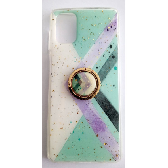 Samsung Galaxy M51 Yüzüklü Simli Prizma Lüks Kılıf ürün görseli 1