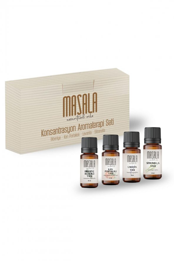 Konsantrasyon Aromaterapi Seti - Concentration Aromatherapy Kİt (Biberiye 10 ml -Sitronella 10 ml - Lavanta 10 ml -Kan Portakalı 10 ml) ürün görseli 1