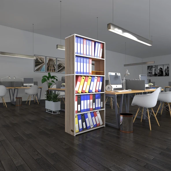 Kenzlife klasörlük raflı rona crd 175*80*30 kitaplık ofis arkalıksız ürün görseli 1