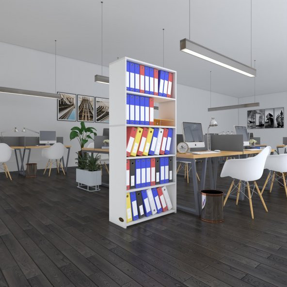 Kenzlife klasörlük raflı rona byz 175*80*30 kitaplık ofis arkalıksız ürün görseli 1