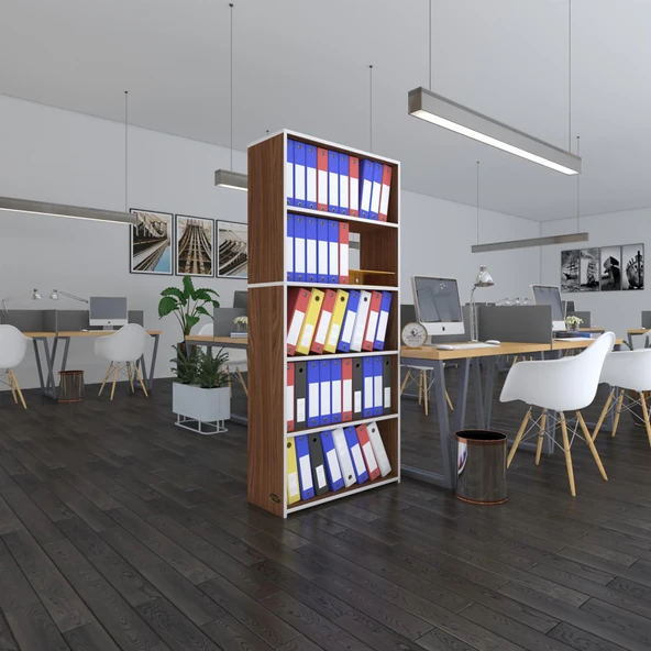 Kenzlife klasörlük raflı rona cvz 175*80*30 kitaplık ofis arkalıksız ürün görseli 1