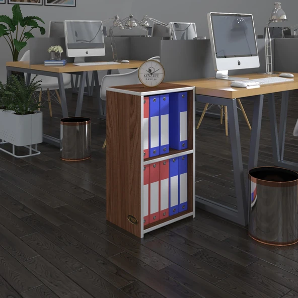 Kenzlife klasörlük raflı attila cvz 70*40*30 kitaplık ofis arkalıksız ürün görseli 1