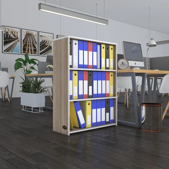 Kenzlife klasörlük raflı ilkutay crd 105*80*30 kitaplık ofis arkalıksız ürün görseli 1
