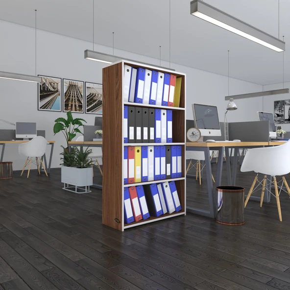Kenzlife klasörlük raflı erlinay cvz 140*80*30 kitaplık ofis arkalıksız ürün görseli 1