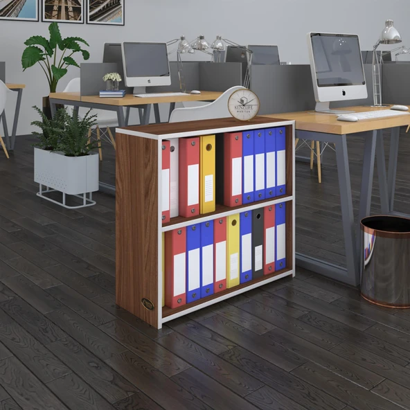 Kenzlife klasörlük raflı burutay cvz 70*80*30 kitaplık ofis arkalıksız ürün görseli 1